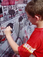 Jakub pri kresbe "Malej prešovskej architektury"